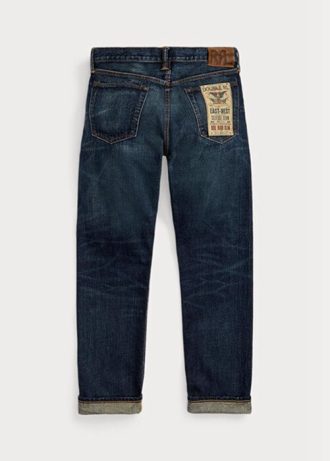 Blugi pentru bărbați albaștri Ralph Lauren High Slim Bayview Selvedge