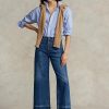 Blugi pentru femei Ralph Lauren, blugi tăiați cu picioare largi Blugi pentru femei Ralph Lauren, blugi tăiați cu picioare largi