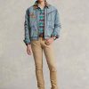 Blugi slim stretch Ralph Lauren Sullivan pentru bărbați kaki Blugi slim stretch Ralph Lauren Sullivan pentru bărbați kaki