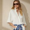 Bluză de in pentru femei Ralph Lauren Soloman, albă Bluză de in pentru femei Ralph Lauren Soloman, albă