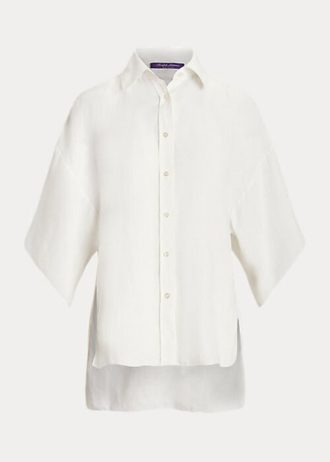 Bluză de in pentru femei Ralph Lauren Soloman, albă