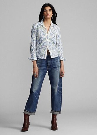 Bluză din bumbac cu broderie florală Ralph Lauren pentru femei, multicolore