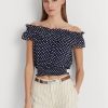 Bluză pentru femei Ralph Lauren, bluză, cu buline, fără umeri Bluză pentru femei Ralph Lauren, bluză, cu buline, fără umeri