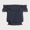 Bluză pentru femei Ralph Lauren, bluză, cu buline, fără umeri Bluză pentru femei Ralph Lauren, bluză, cu buline, fără umeri
