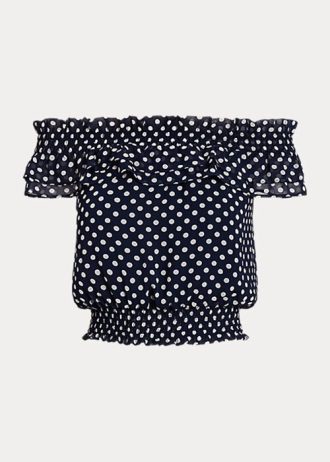 Bluză pentru femei Ralph Lauren, bluză, cu buline, fără umeri