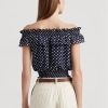 Bluză pentru femei Ralph Lauren, bluză, cu buline, fără umeri Bluză pentru femei Ralph Lauren, bluză, cu buline, fără umeri