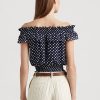 Bluză pentru femei Ralph Lauren, bluză, cu buline, fără umeri Bluză pentru femei Ralph Lauren, bluză, cu buline, fără umeri