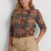 Bluze cu mânecă lungă, din bumbac elastic, în carouri Ralph Lauren, multicolore Bluze cu mânecă lungă, din bumbac elastic, în carouri Ralph Lauren, multicolore