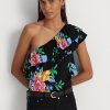 Bluze cu un singur umăr din jerseu floral Ralph Lauren, multicolore Bluze cu un singur umăr din jerseu floral Ralph Lauren, multicolore