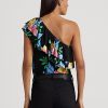 Bluze cu un singur umăr din jerseu floral Ralph Lauren, multicolore Bluze cu un singur umăr din jerseu floral Ralph Lauren, multicolore