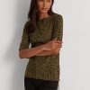 Bluze de damă din bumbac Ralph Lauren, cu imprimeu Ocelot, cu gât cu barca Bluze de damă din bumbac Ralph Lauren, cu imprimeu Ocelot, cu gât cu barca