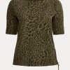 Bluze de damă din bumbac Ralph Lauren, cu imprimeu Ocelot, cu gât cu barca Bluze de damă din bumbac Ralph Lauren, cu imprimeu Ocelot, cu gât cu barca