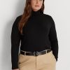 Bluze negre Ralph Lauren din jerseu pentru damă Bluze negre Ralph Lauren din jerseu pentru damă