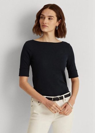 Bluze pentru femei Ralph Lauren, din bumbac, cu gât cu barca