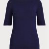 Bluze pentru femei Ralph Lauren, din bumbac, cu gât cu barca Bluze pentru femei Ralph Lauren, din bumbac, cu gât cu barca