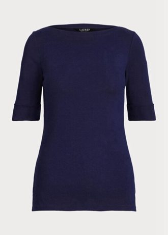 Bluze pentru femei Ralph Lauren, din bumbac, cu gât cu barca