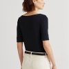Bluze pentru femei Ralph Lauren, din bumbac, cu gât cu barca Bluze pentru femei Ralph Lauren, din bumbac, cu gât cu barca