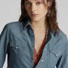 Bluze pentru femei Ralph Lauren Indigo Chambray Western Bluze pentru femei Ralph Lauren Indigo Chambray Western
