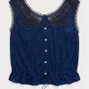 Bluze pentru femei Ralph Lauren Indigo cu trimuri croșetate Bluze pentru femei Ralph Lauren Indigo cu trimuri croșetate