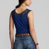 Bluze pentru femei Ralph Lauren Indigo cu trimuri croșetate Bluze pentru femei Ralph Lauren Indigo cu trimuri croșetate