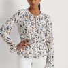 Bluze peplum cu gât cu cravată, din jerseu cu flori Ralph Lauren, multicolore