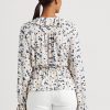 Bluze peplum cu gât cu cravată, din jerseu cu flori Ralph Lauren, multicolore