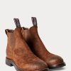 Cizme Chelsea din piele intoarsa pentru barbati maro Ralph Lauren