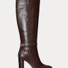 Cizme de călărie din piele lustruită Ralph Lauren Makenna, ciocolată Cizme de călărie din piele lustruită Ralph Lauren Makenna, ciocolată