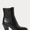 Cizme de cowboy din piele Ralph Lauren Lowrey negre de damă Cizme de cowboy din piele Ralph Lauren Lowrey negre de damă