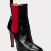 Cizme de piele de vițel Ralph Lauren Zoie pentru femei negre/roșii Cizme de piele de vițel Ralph Lauren Zoie pentru femei negre/roșii