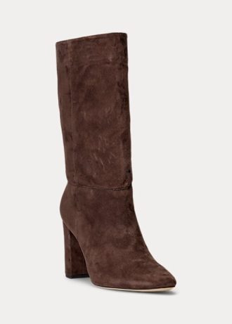 Cizme din piele intoarsa Artizan Ralph Lauren pentru dama Chocolate