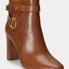 Cizme maro de damă Ralph Lauren Madelyn din piele lustruită Cizme maro de damă Ralph Lauren Madelyn din piele lustruită