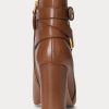 Cizme maro de damă Ralph Lauren Madelyn din piele lustruită Cizme maro de damă Ralph Lauren Madelyn din piele lustruită