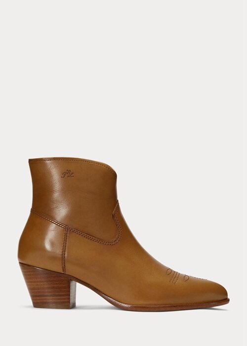 Cizme maro din piele Ralph Lauren Lucille de damă Cizme maro din piele Ralph Lauren Lucille de damă