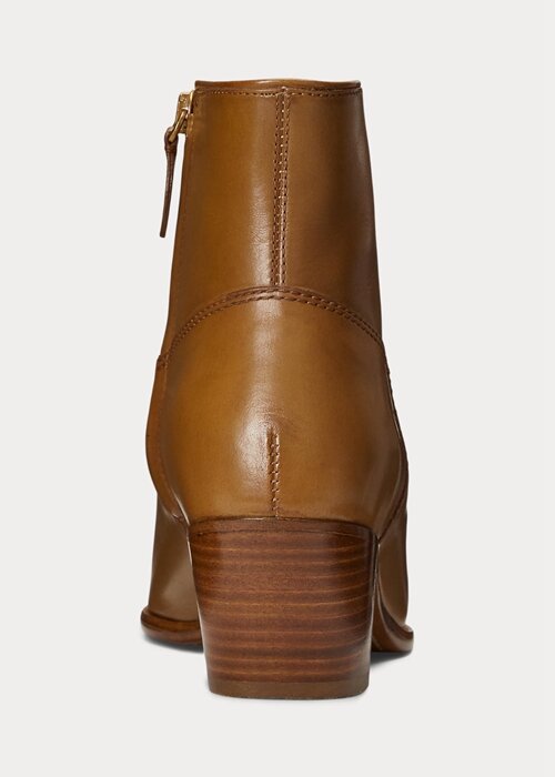 Cizme maro din piele Ralph Lauren Lucille de damă Cizme maro din piele Ralph Lauren Lucille de damă