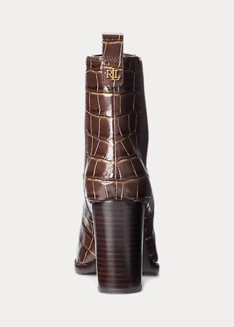 Cizme maro din piele Ralph Lauren ylah de damă