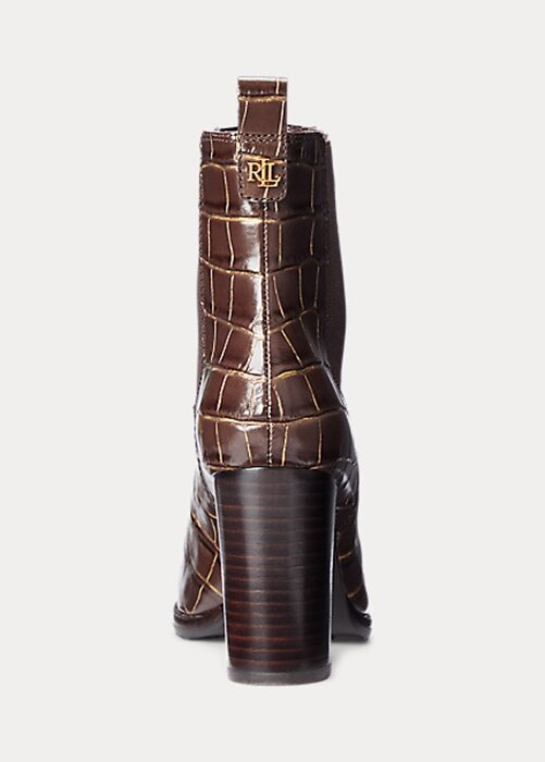 Cizme maro din piele Ralph Lauren ylah de damă Cizme maro din piele Ralph Lauren ylah de damă