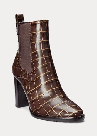 Cizme maro din piele Ralph Lauren ylah de damă