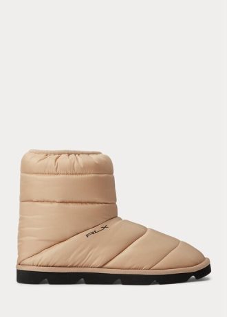 Cizme maro pentru femei Ralph Lauren Logo Quiltedie