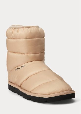 Cizme maro pentru femei Ralph Lauren Logo Quiltedie
