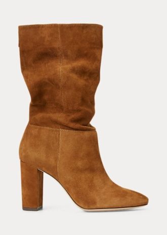 Cizme maro Ralph Lauren Artizan din piele intoarsa de dama