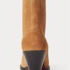 Cizme maro Ralph Lauren Lowrey de cowboy din piele intoarsa de dama