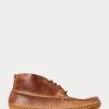 Cizme mocasin în stil Chukka din piele Ralph Lauren maro pentru bărbați
