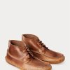 Cizme mocasin în stil Chukka din piele Ralph Lauren maro pentru bărbați