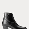 Cizme negre de piele Ralph Lauren Lucille de damă Cizme negre de piele Ralph Lauren Lucille de damă