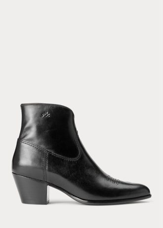 Cizme negre de piele Ralph Lauren Lucille de damă
