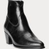 Cizme negre de piele Ralph Lauren Lucille de damă Cizme negre de piele Ralph Lauren Lucille de damă