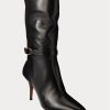 Cizme negre din piele de vițel Ralph Lauren Zoe pentru femei Cizme negre din piele de vițel Ralph Lauren Zoe pentru femei