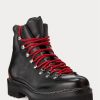Cizme negre pentru bărbați Ralph Lauren Fidel din piele de vițel lustruită