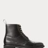 Cizme negre Ralph Lauren Bryson din piele pentru bărbați Cizme negre Ralph Lauren Bryson din piele pentru bărbați